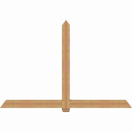 Ekena Millwork Eugene Smooth Timber Gable Bracket, Western Red Cedar, 96"W x 64"H x 5 1/2"D x 5 1/2"F, 16/12 Pitch GBW096X64X0606EUG00SWR